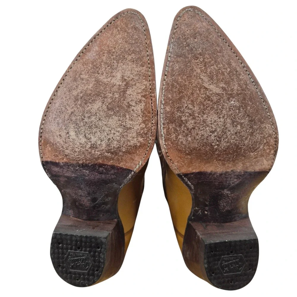 Tony Lama 6225 Vintage Two Tone Brown Leather Western Cowboy Boots Womens 8 D